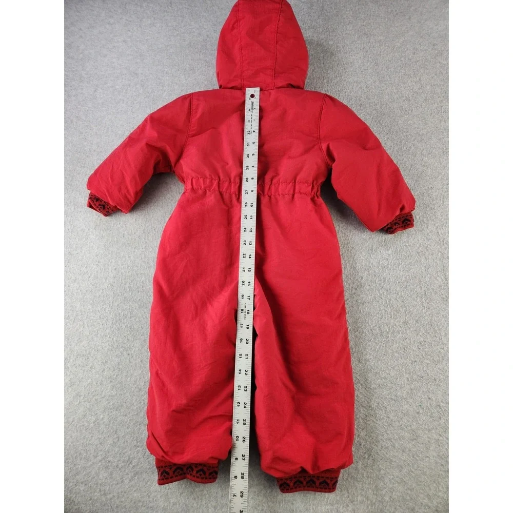 LAND'S END Insulated Fleece lined Snowsuit Hood Jacket Sz 2T Baby Toddler Zip Up